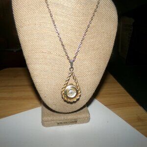 vintage vogue watch necklace. working.